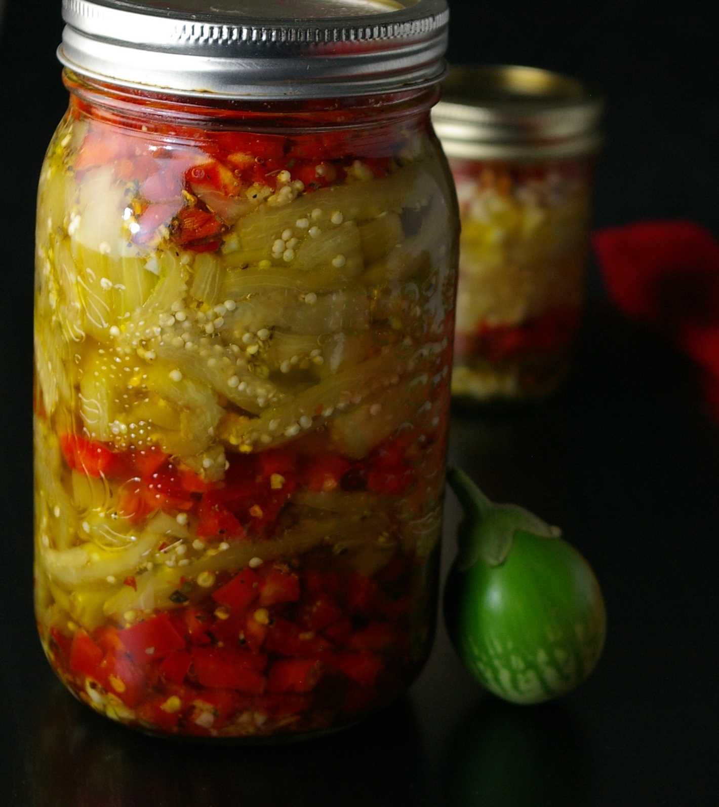 Preparing the Peppers and Aubergines