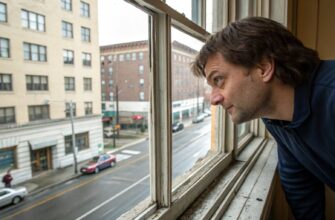 Он наблюдал за ним из окна, пока не понял, что теряет собственное отражение в чужом свете