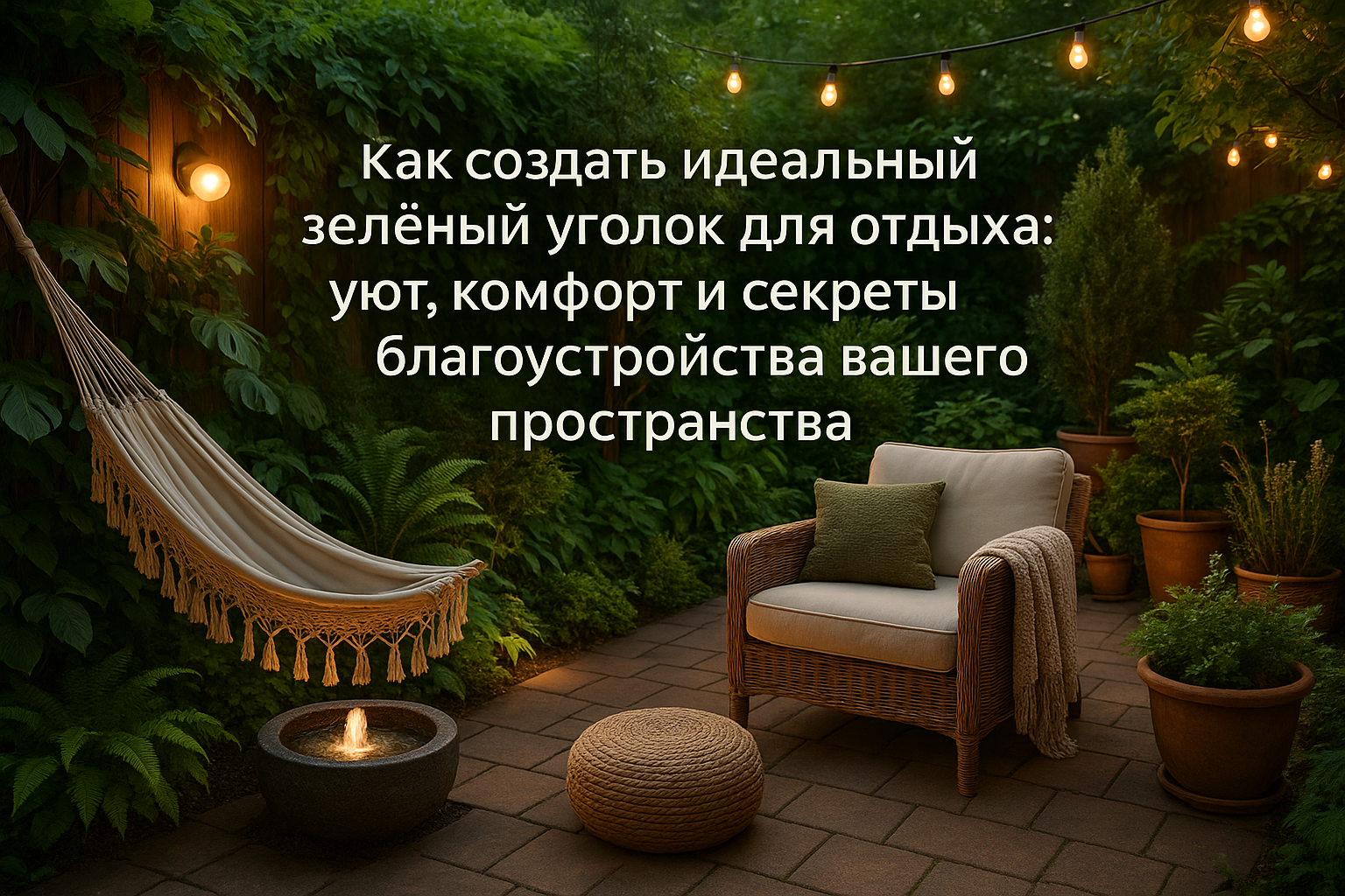 Как создать идеальный зеленый уголок для отдыха: уют, комфорт и секреты благоустройства вашего пространства