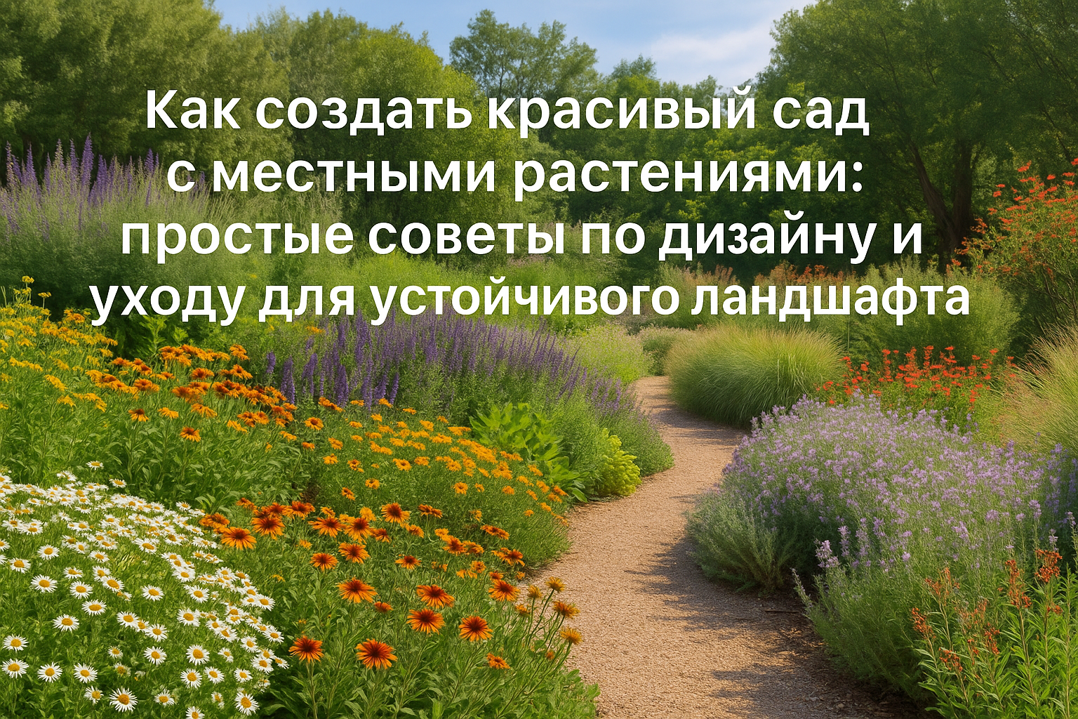 Как создать красивый сад с местными растениями: простые советы по дизайну и уходу для устойчивого ландшафта